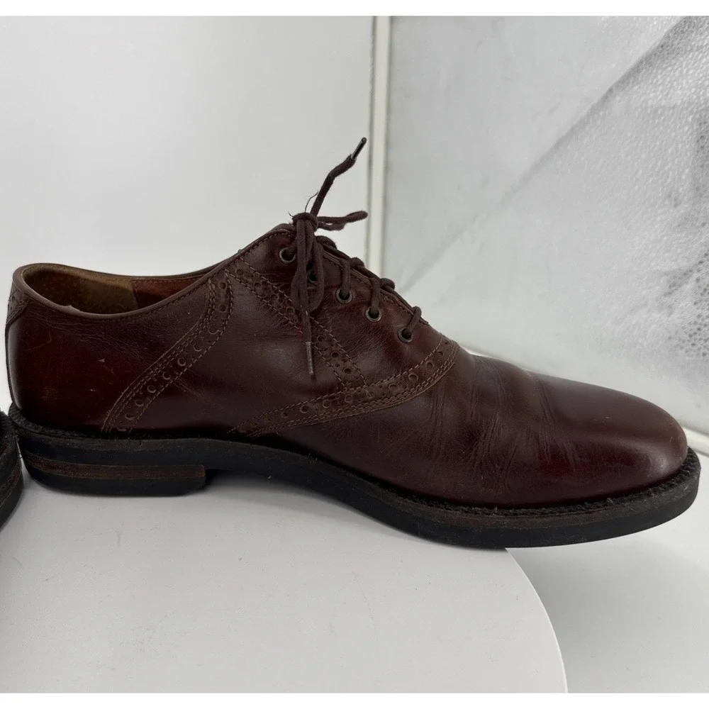 Johnston &‎ Murphy Brown Leather Plain Toe Dress Shoes Men's Size 11 M / Italy
